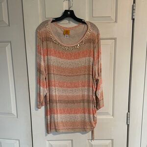 Ruby Rd. Orange and tan women’s top size 2x